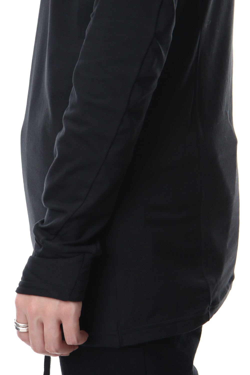 Long sleeve cotton stretch jersey - Black