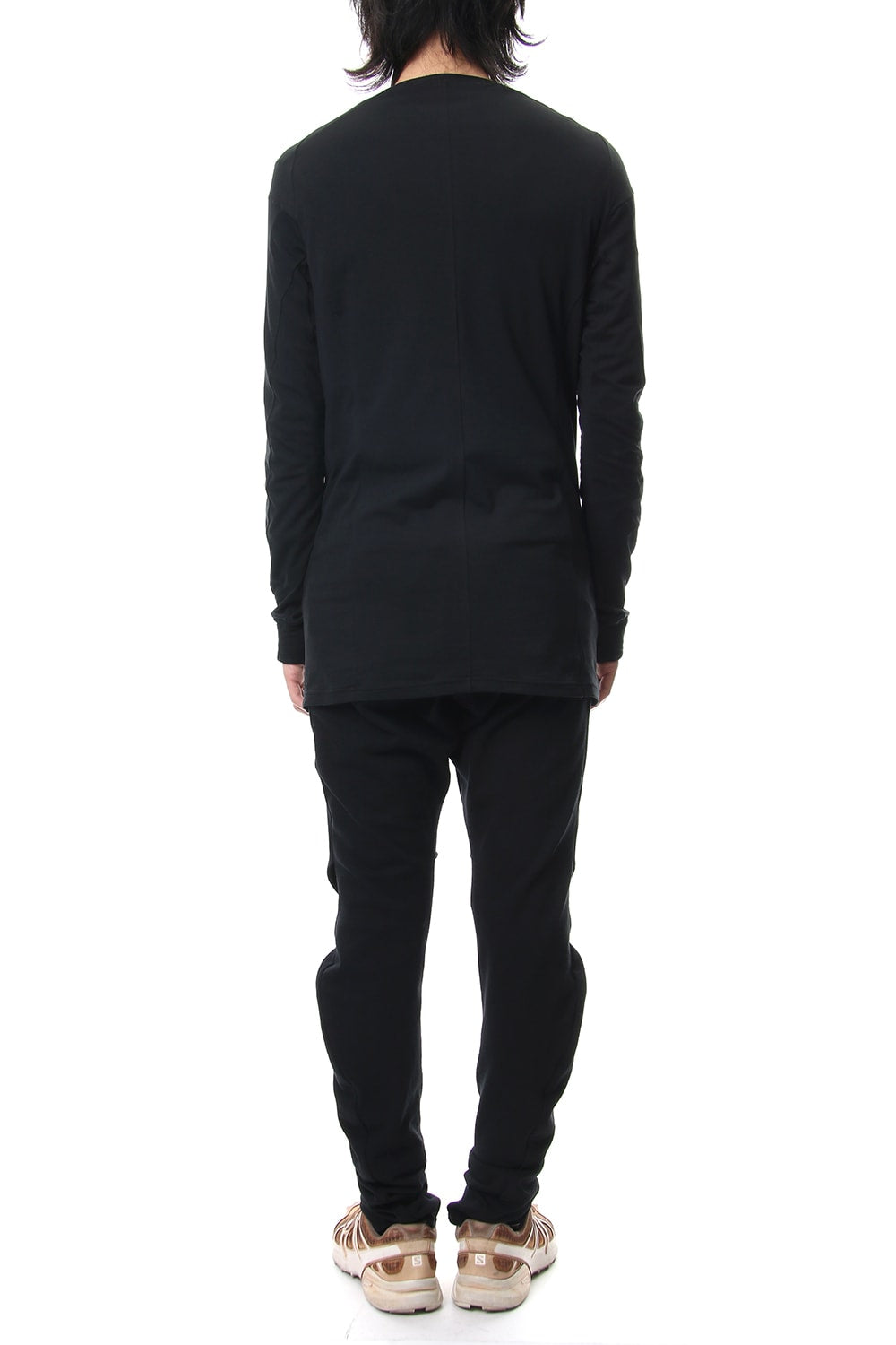Long sleeve cotton stretch jersey - Black