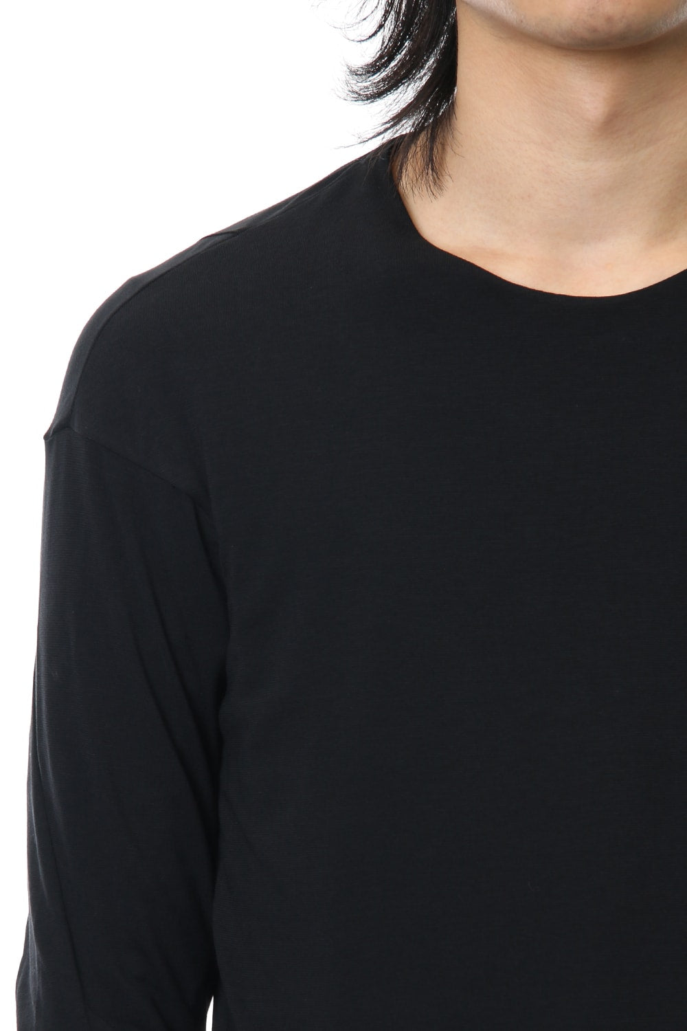Long sleeve cotton stretch jersey - Black