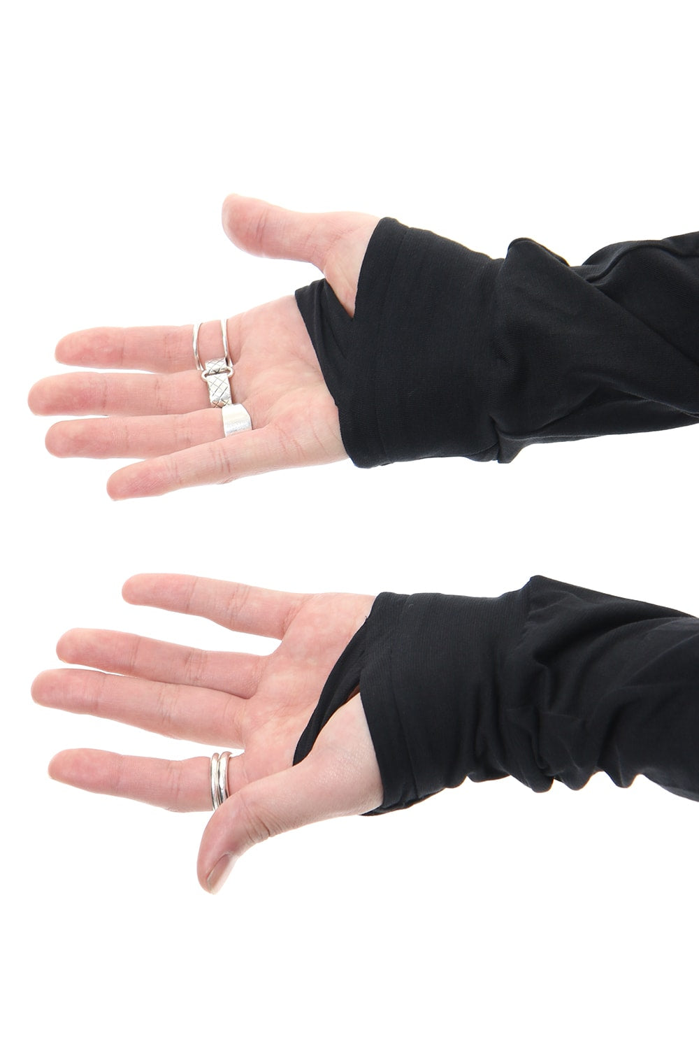 Long sleeve cotton stretch jersey - Black