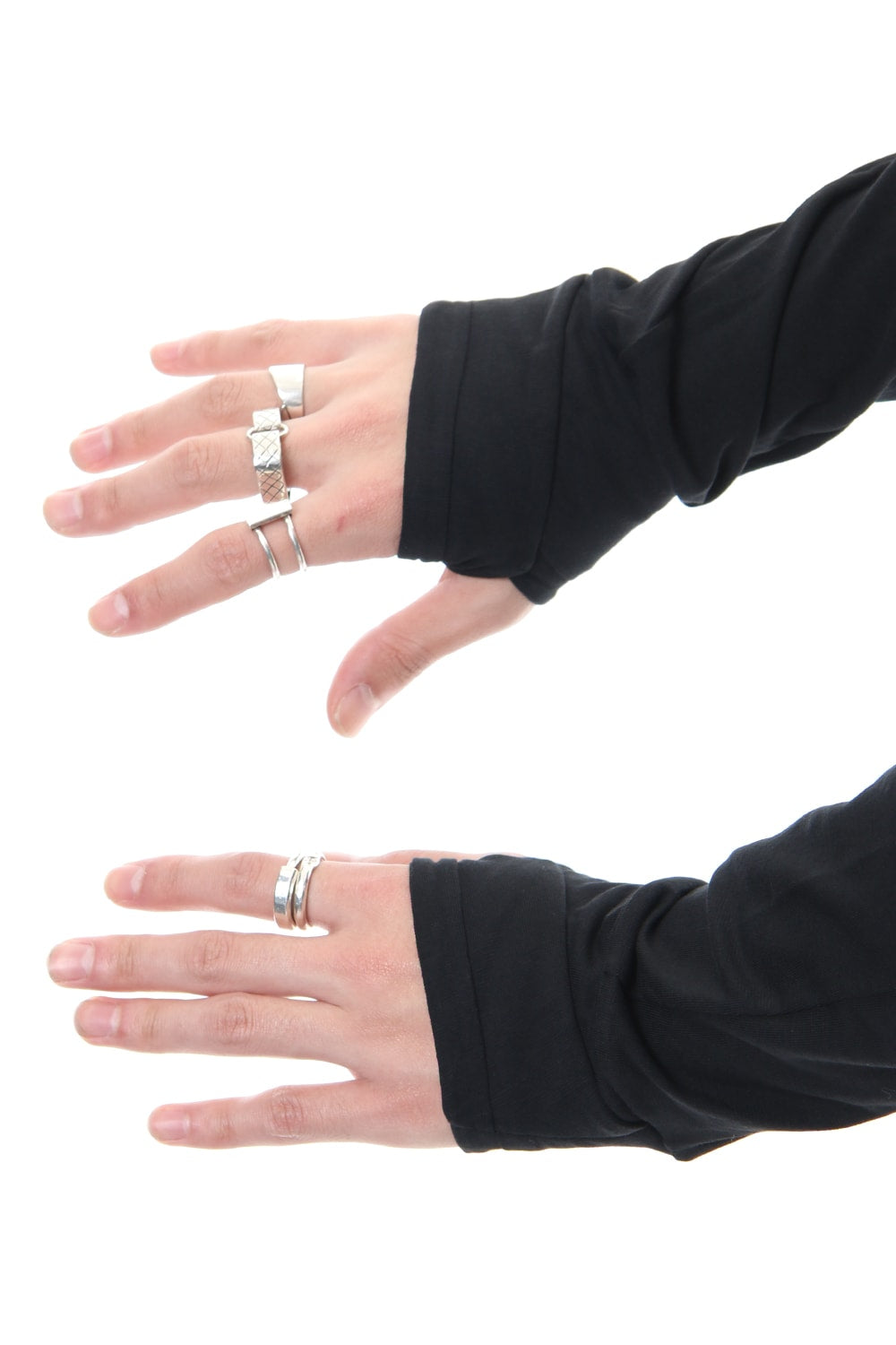 Long sleeve cotton stretch jersey - Black