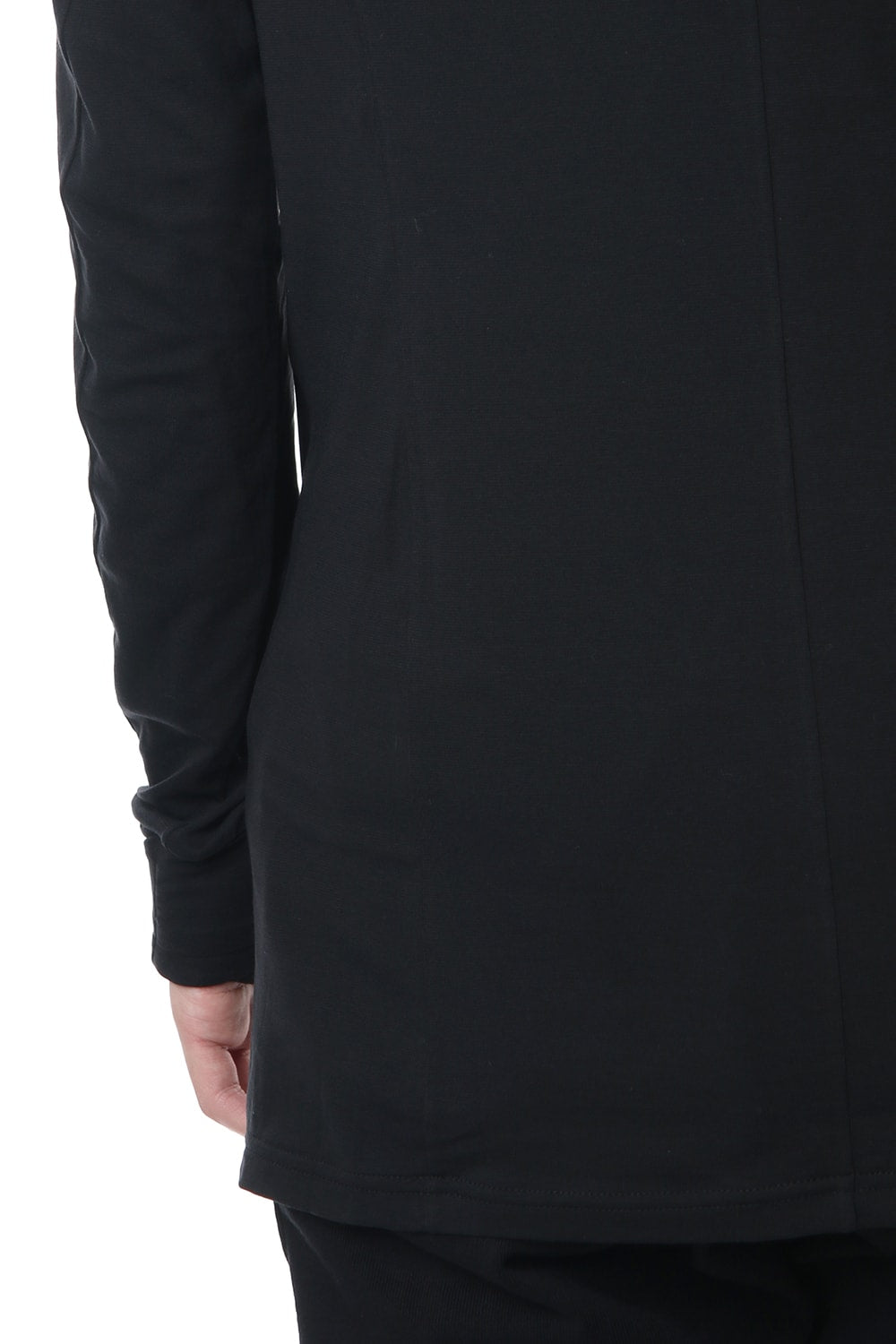 Long sleeve cotton stretch jersey - Black