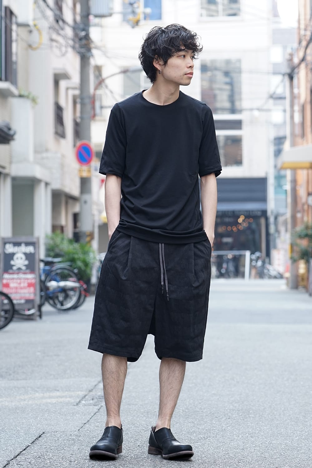 Short sleeve Cotton stretch jersey Loose fit - Black