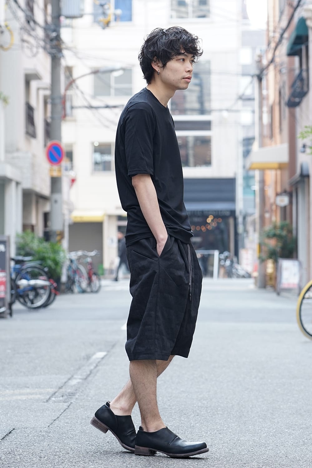 Short sleeve Cotton stretch jersey Loose fit - Black