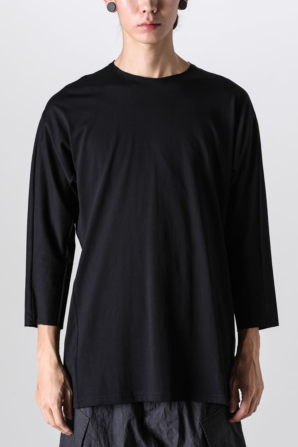 Eight-quarter sleeve 80/3 jersey Black