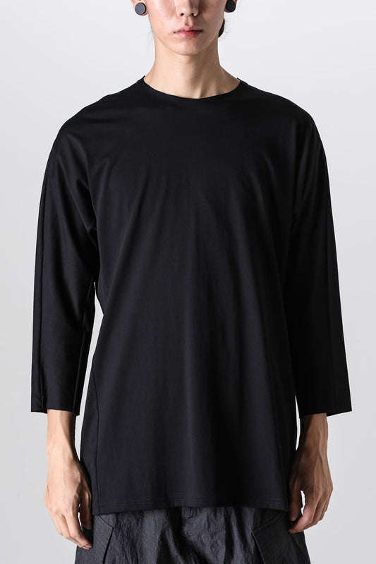 Eight-quarter sleeve 80/3 jersey Black
