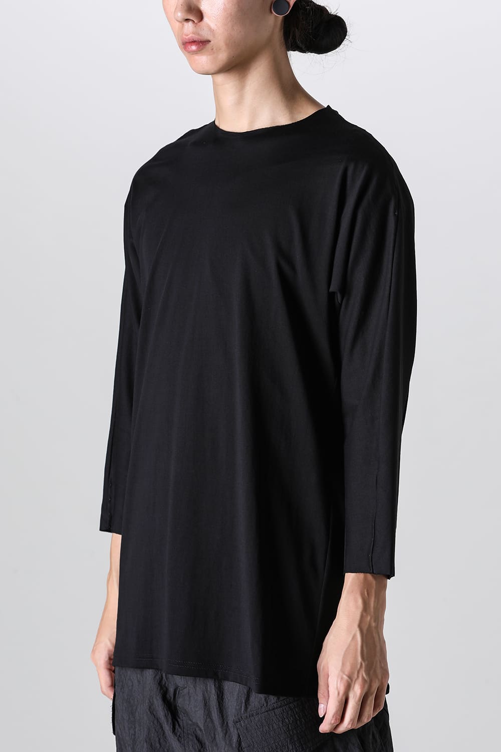 Eight-quarter sleeve 80/3 jersey Black