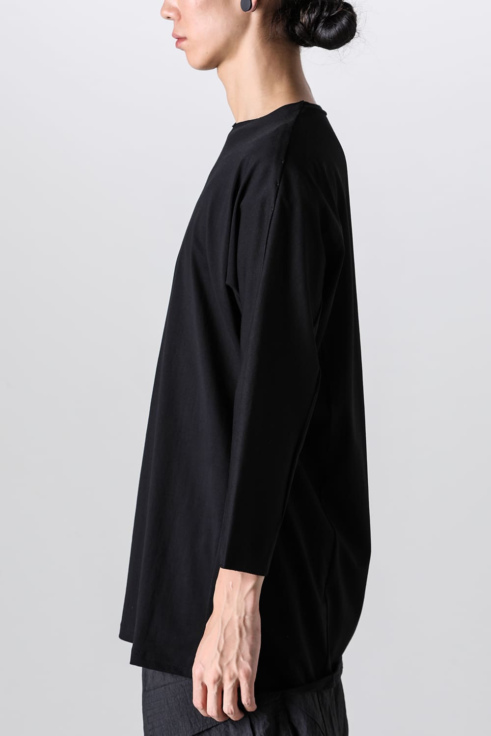 Eight-quarter sleeve 80/3 jersey Black