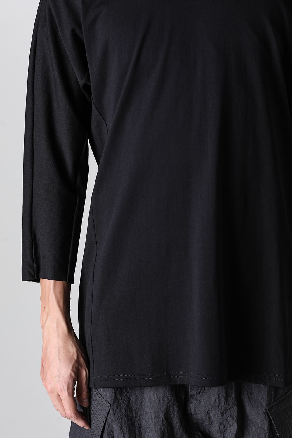 Eight-quarter sleeve 80/3 jersey Black