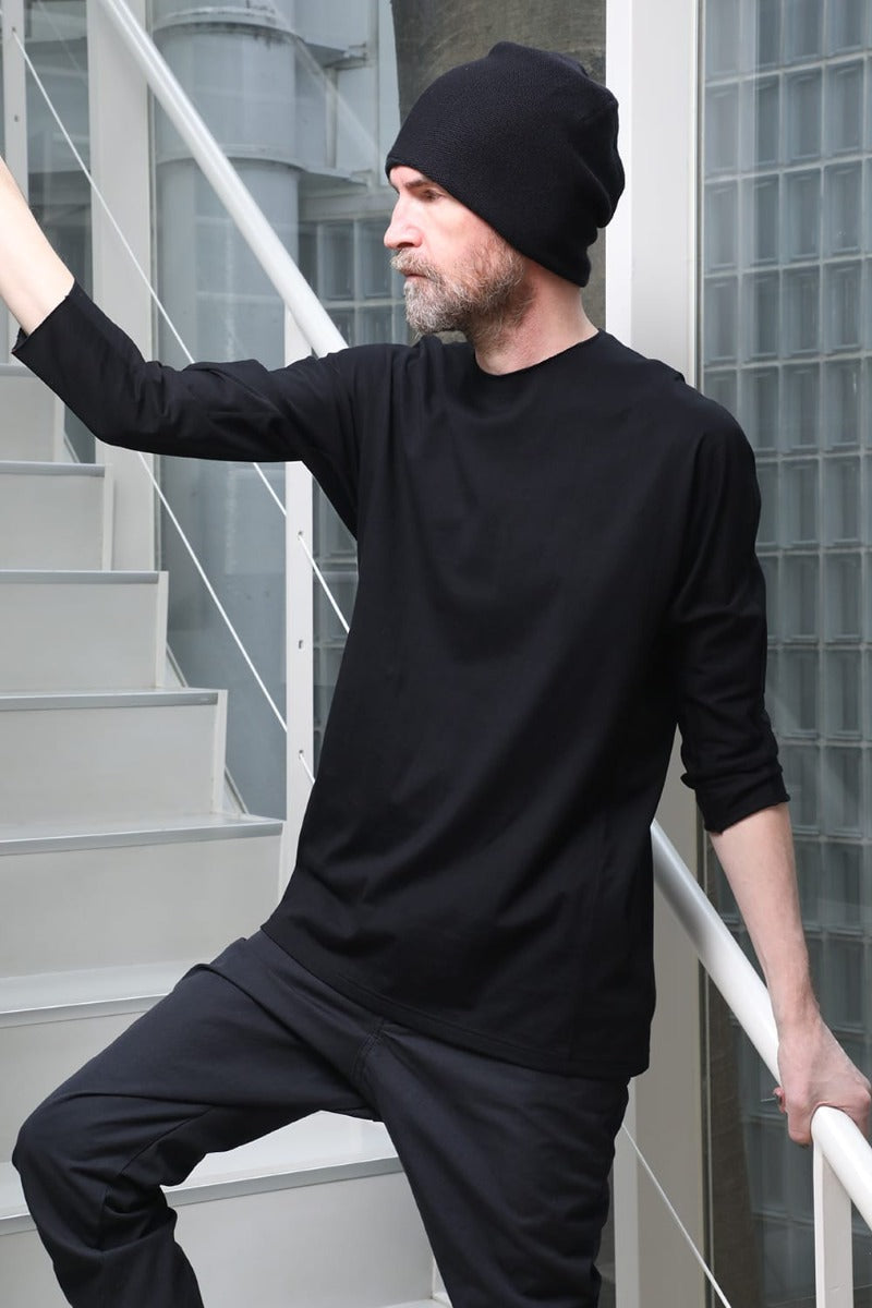 Eight-quarter sleeve 80/3 jersey Black