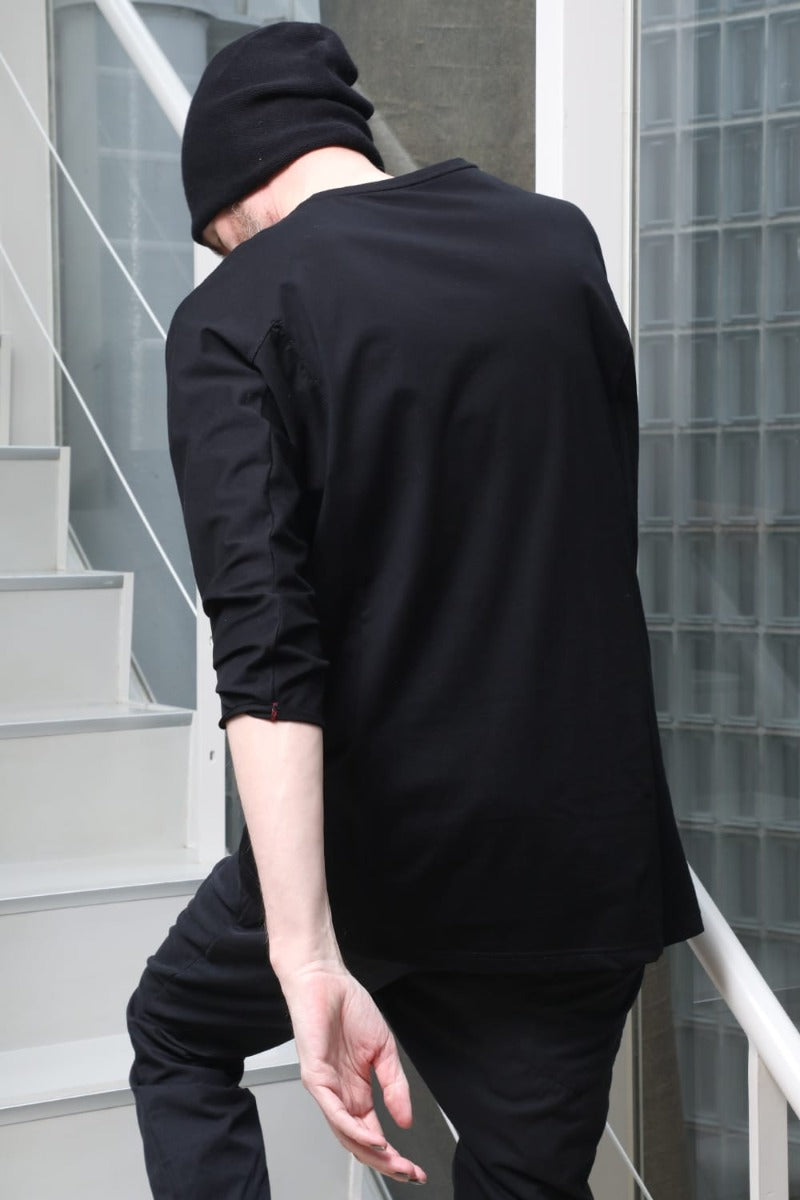 Eight-quarter sleeve 80/3 jersey Black