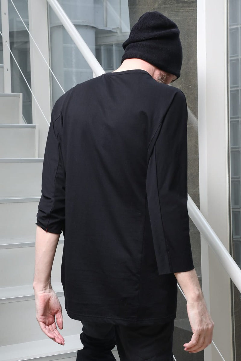 Eight-quarter sleeve 80/3 jersey Black