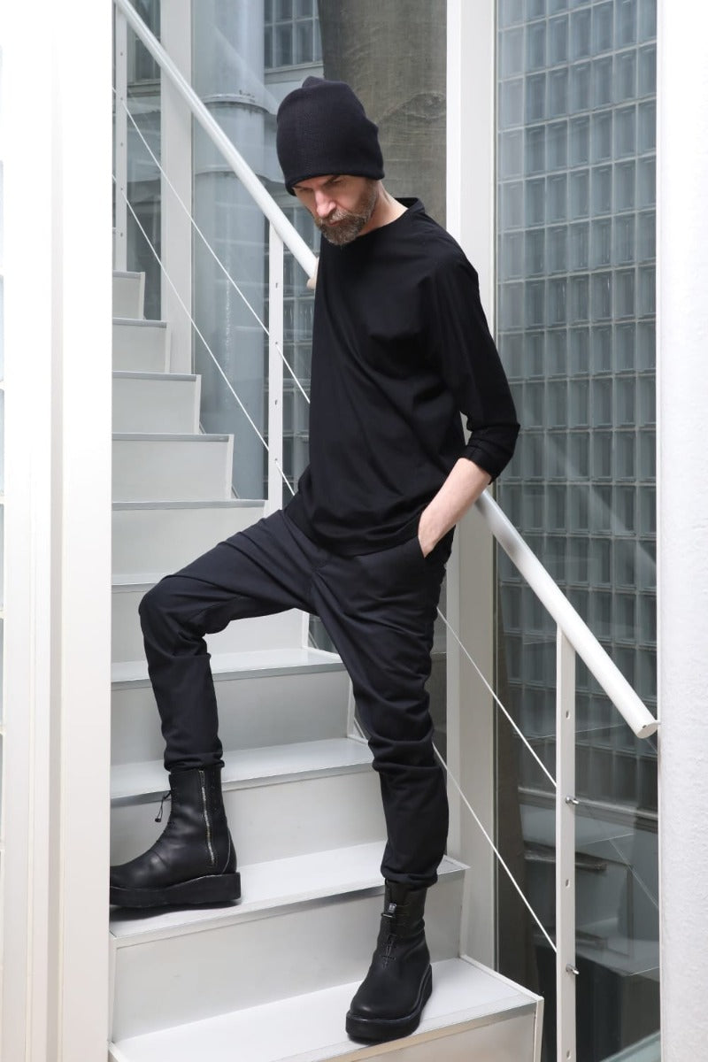 Eight-quarter sleeve 80/3 jersey Black