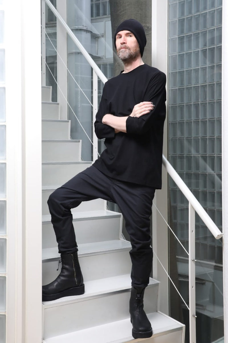 Eight-quarter sleeve 80/3 jersey Black