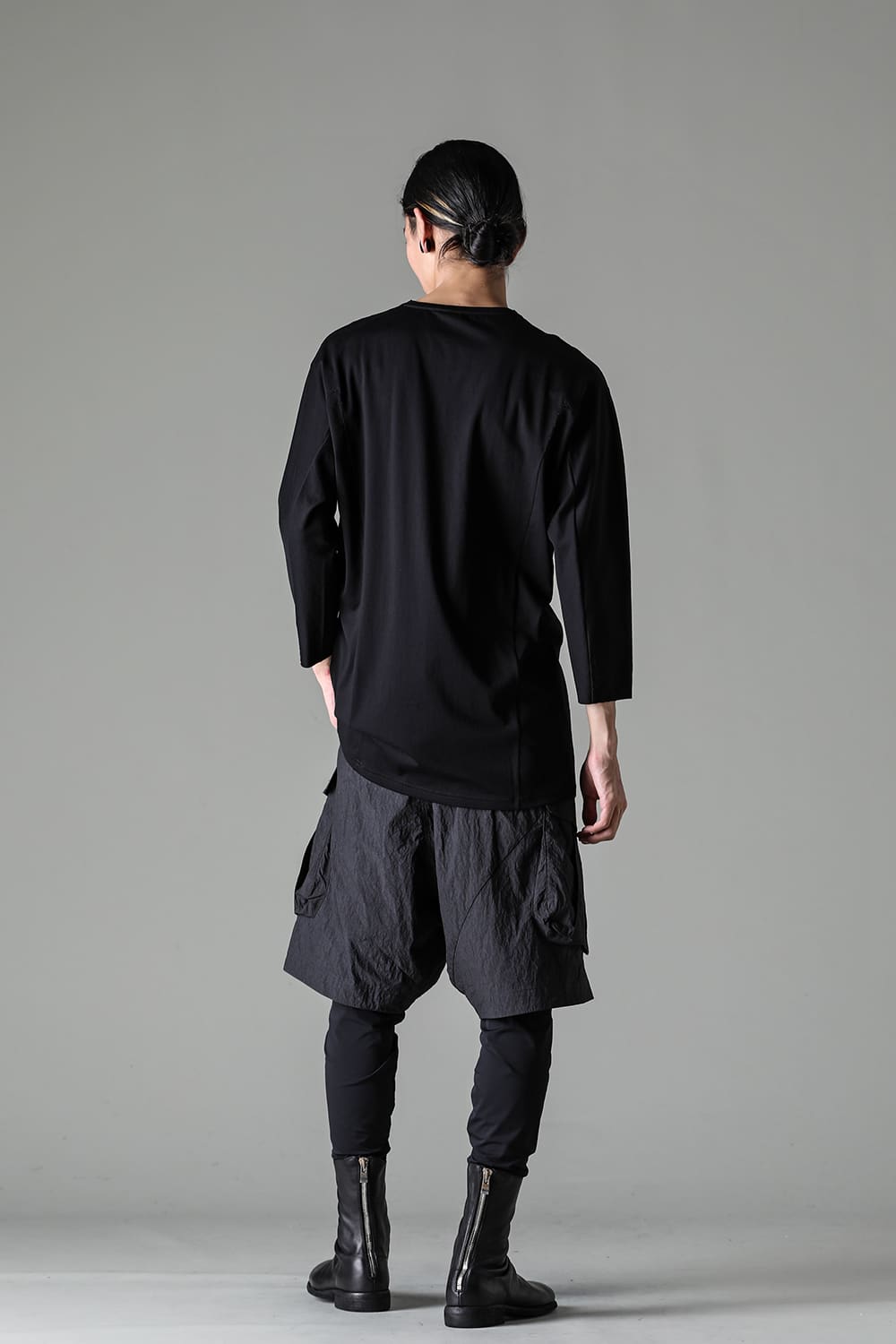 Eight-quarter sleeve 80/3 jersey Black