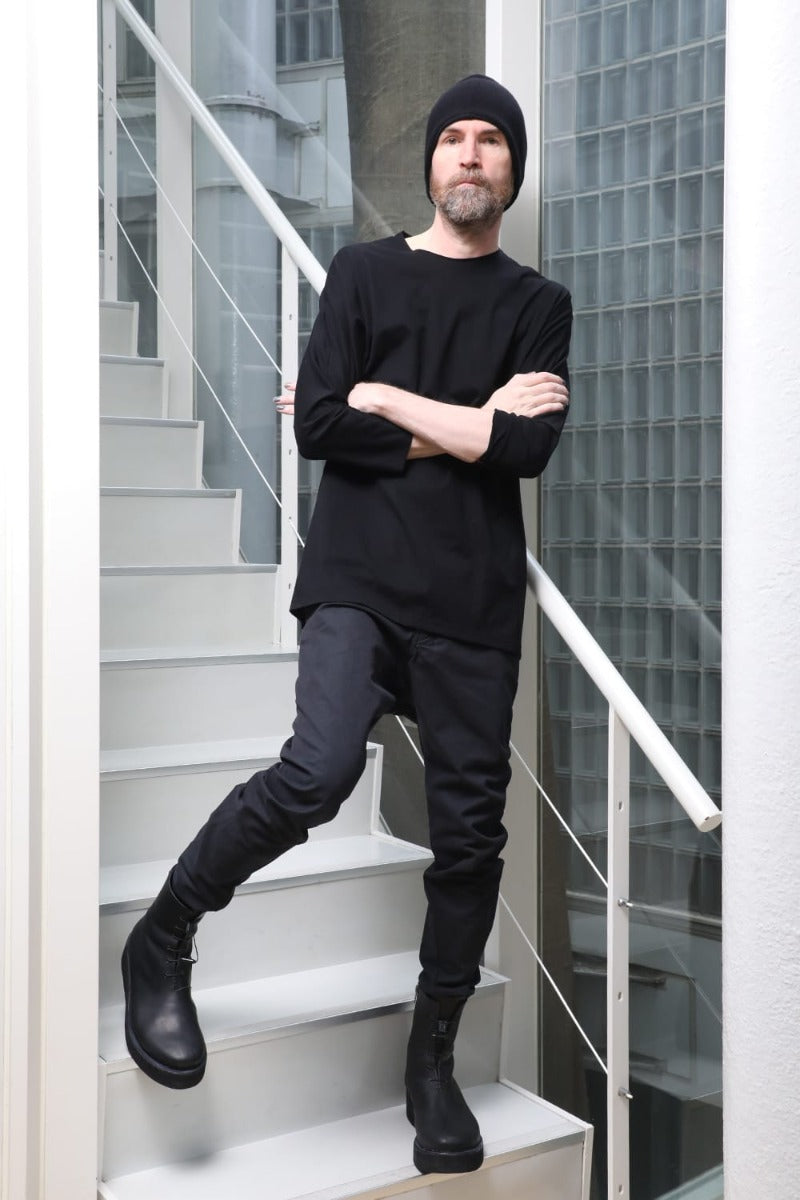 Eight-quarter sleeve 80/3 jersey Black