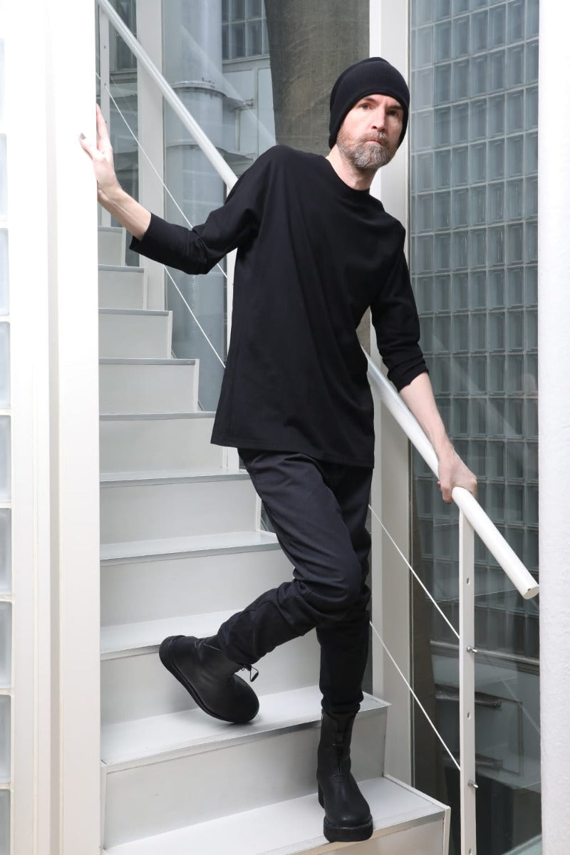 Eight-quarter sleeve 80/3 jersey Black