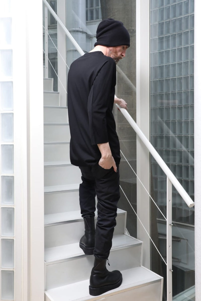 Eight-quarter sleeve 80/3 jersey Black