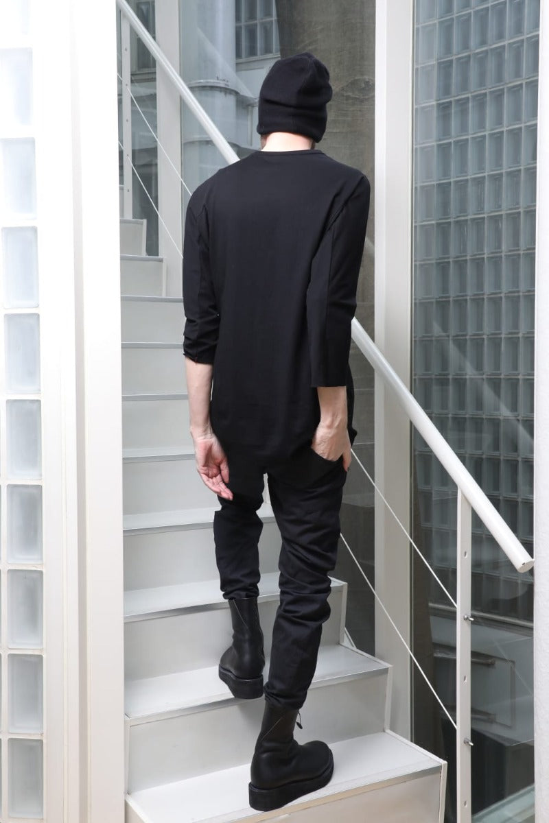 Eight-quarter sleeve 80/3 jersey Black