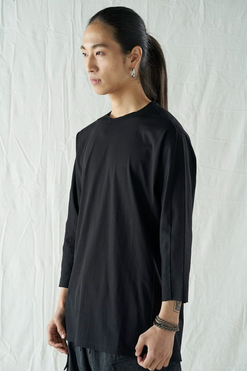 Eight-quarter sleeve 80/3 jersey Black
