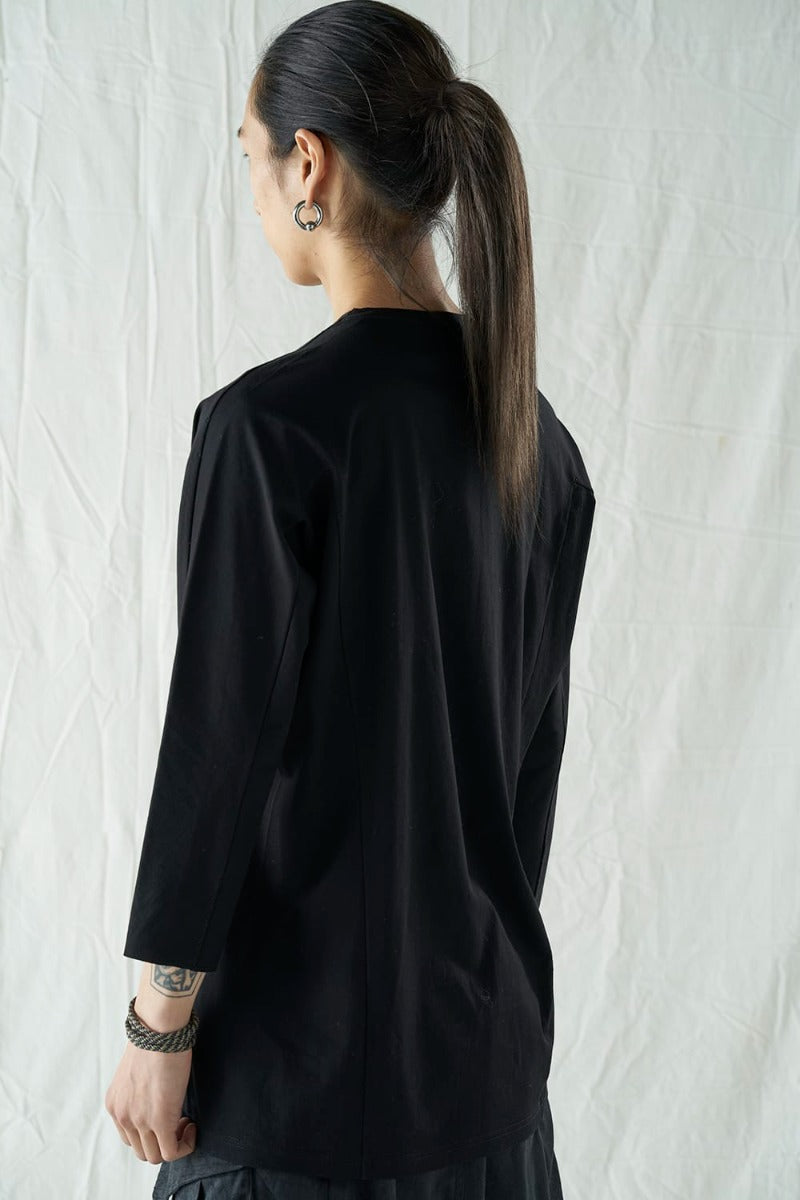 Eight-quarter sleeve 80/3 jersey Black