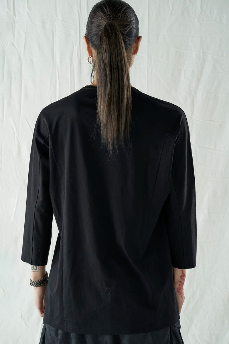 Eight-quarter sleeve 80/3 jersey Black