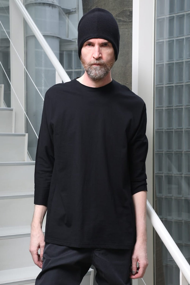 Eight-quarter sleeve 80/3 jersey Black