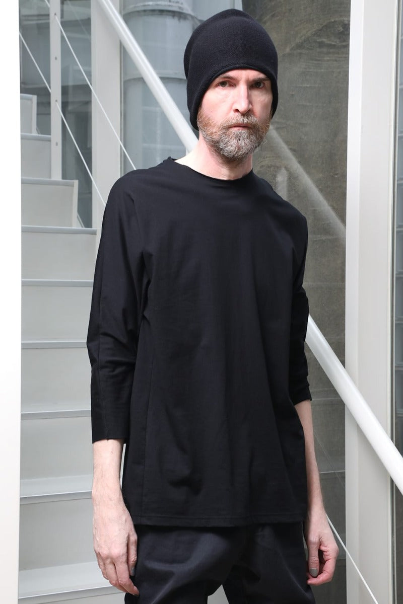 Eight-quarter sleeve 80/3 jersey Black