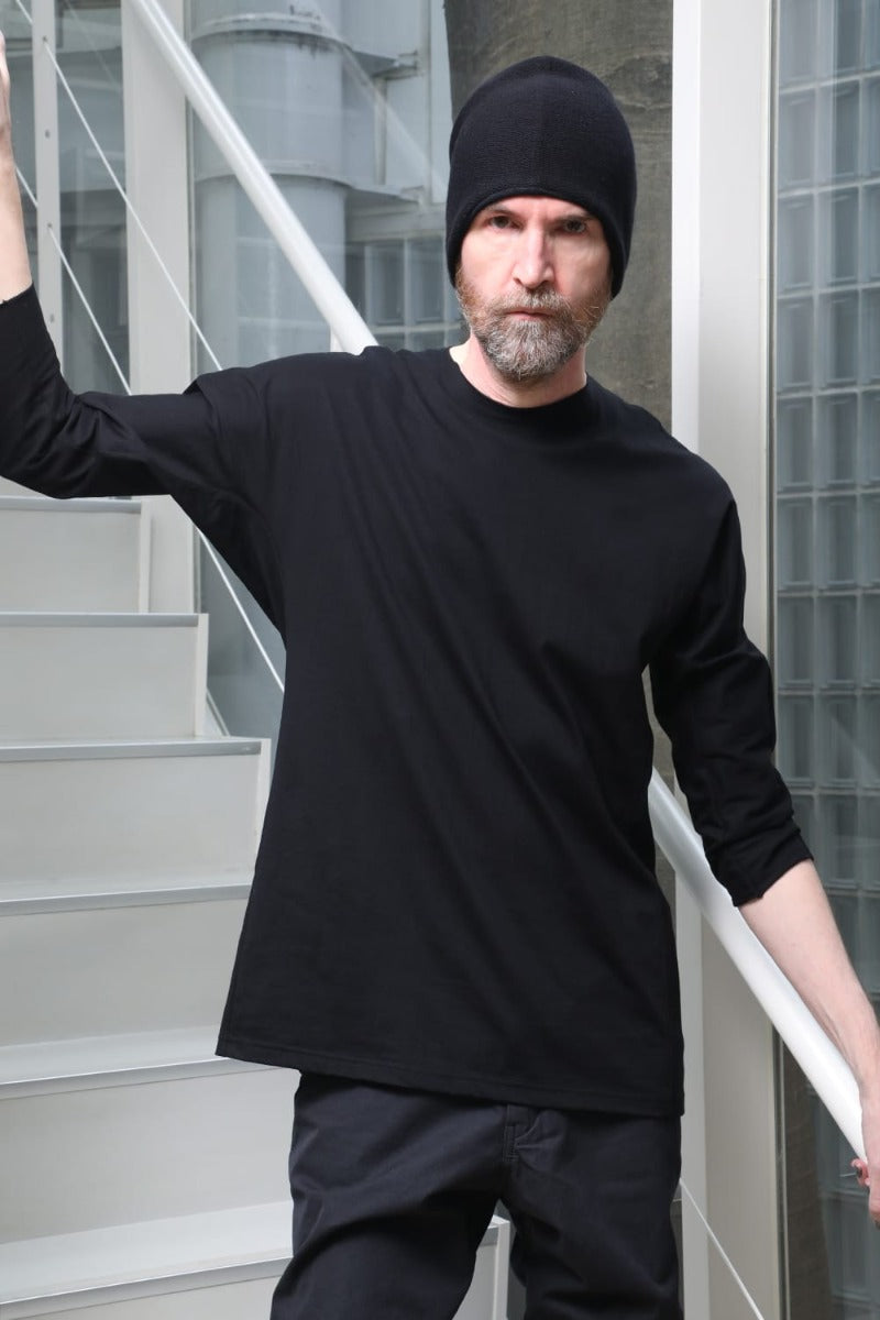 Eight-quarter sleeve 80/3 jersey Black