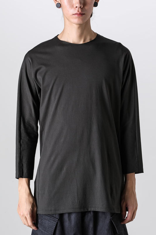 Eight-quarter sleeve 80/3 jersey Khaki Brown