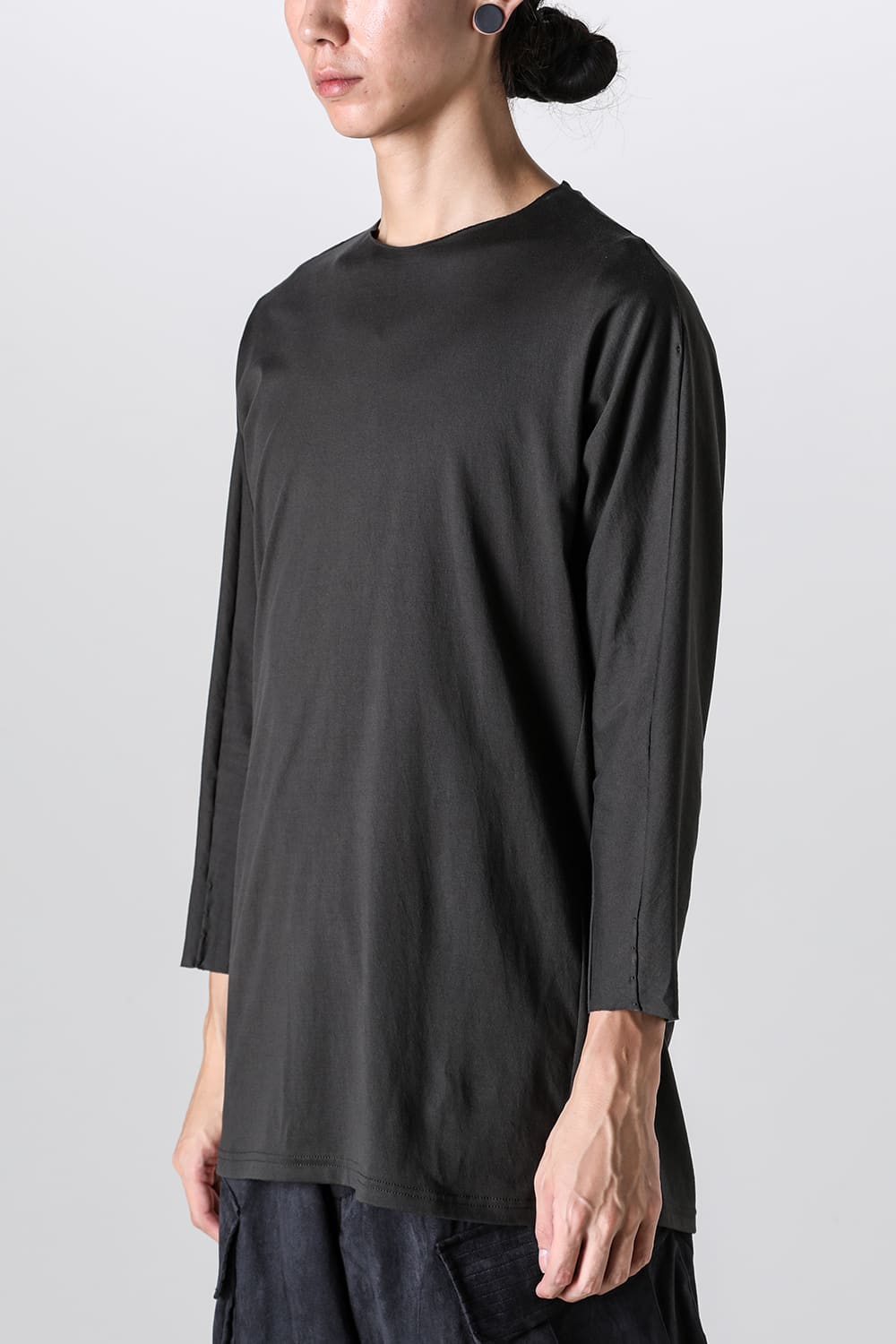 Eight-quarter sleeve 80/3 jersey Khaki Brown