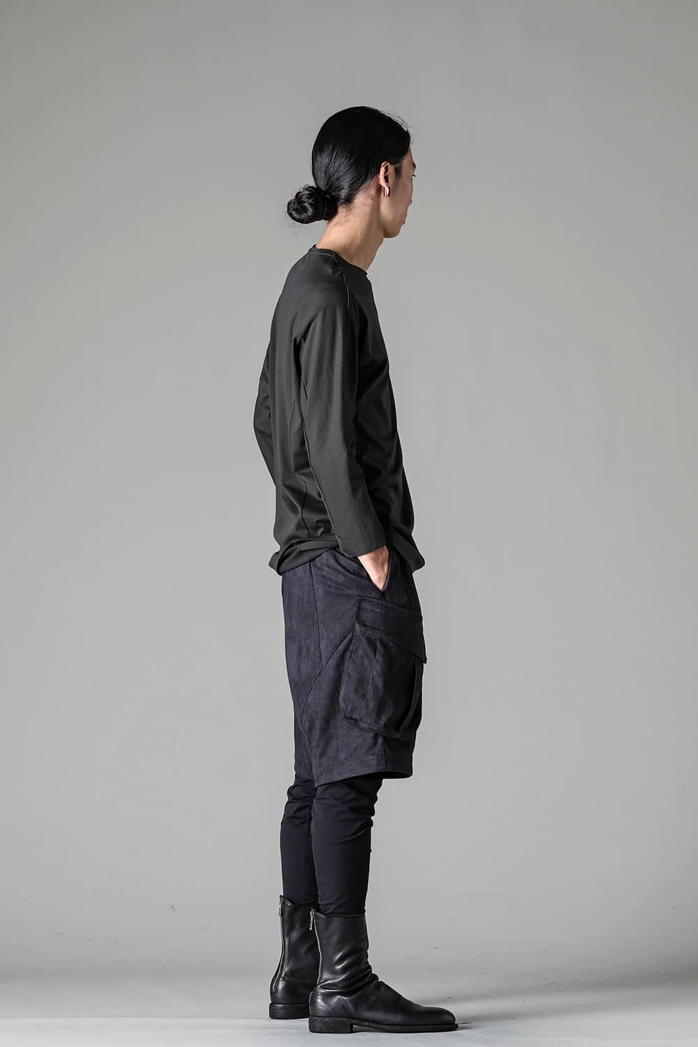 Eight-quarter sleeve 80/3 jersey Khaki Brown