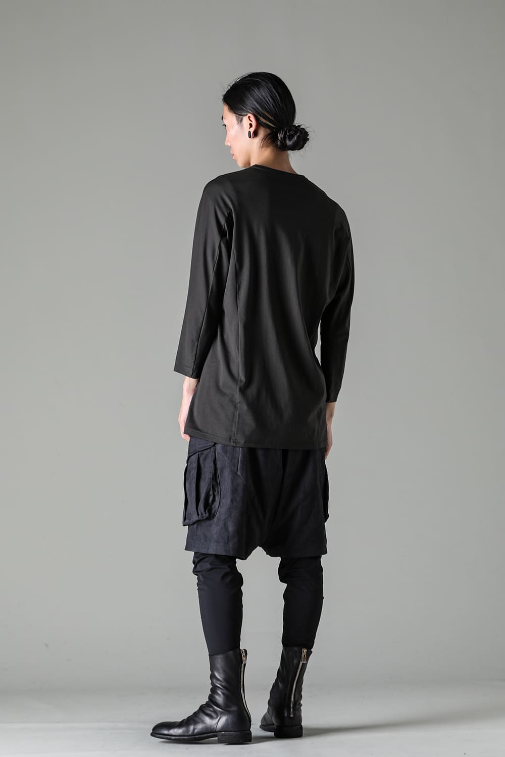 Eight-quarter sleeve 80/3 jersey Khaki Brown