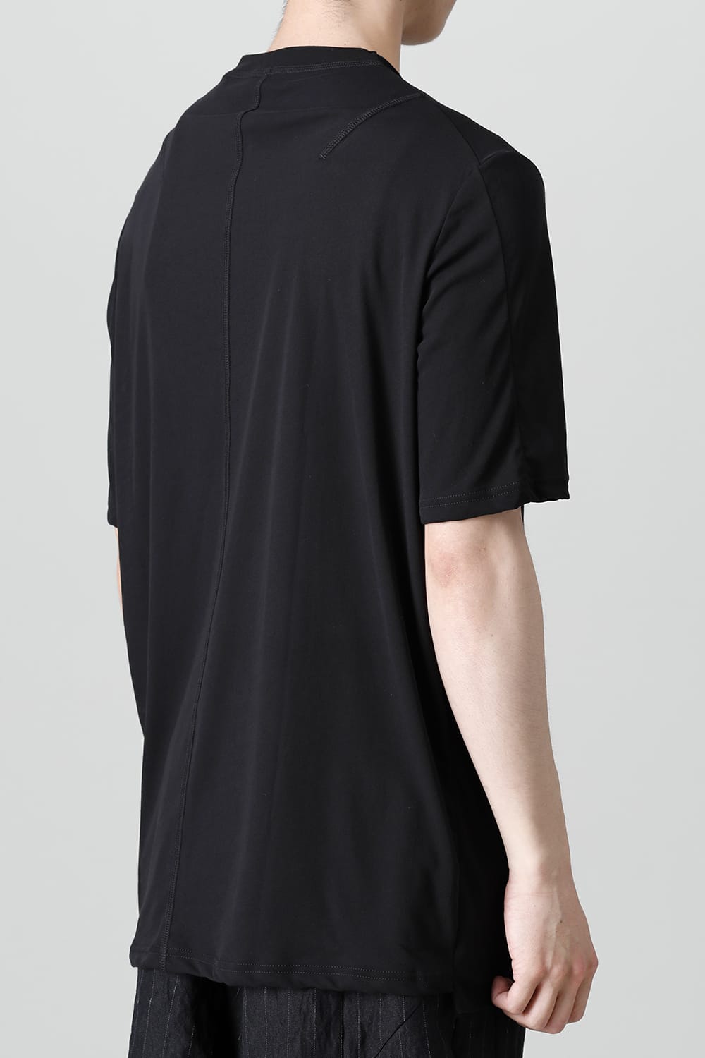 Short sleeve loose fit tight twist yarn jersey  Black