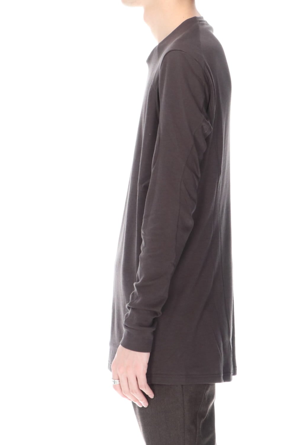 ロング スリーブ ソフト ジャージー ブラウン グレイ