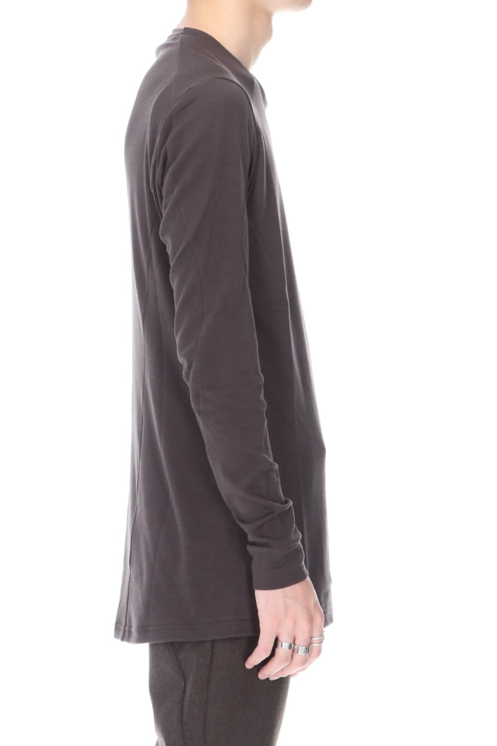 ロング スリーブ ソフト ジャージー ブラウン グレイ