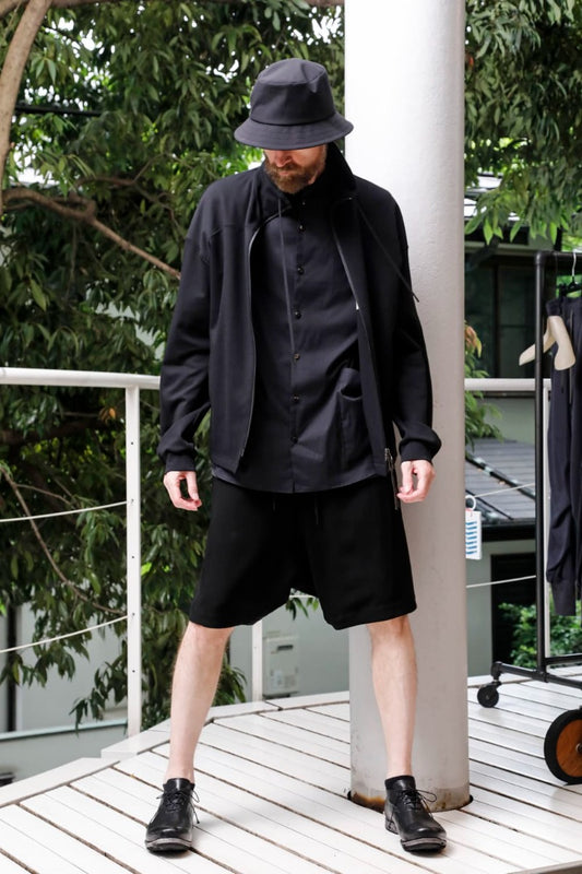 High neck track jacket stretch viscose