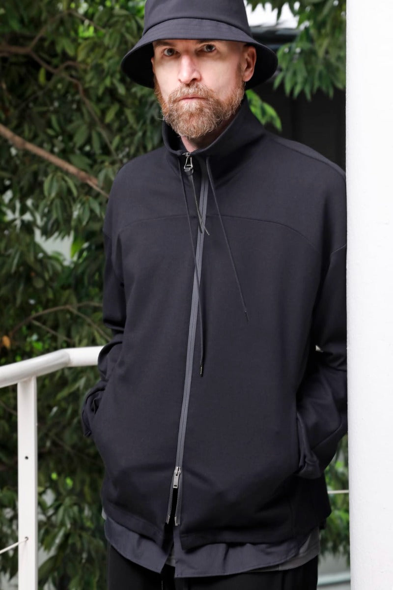 ハイネック トラックジャケット ストレッチ ヴィスコース