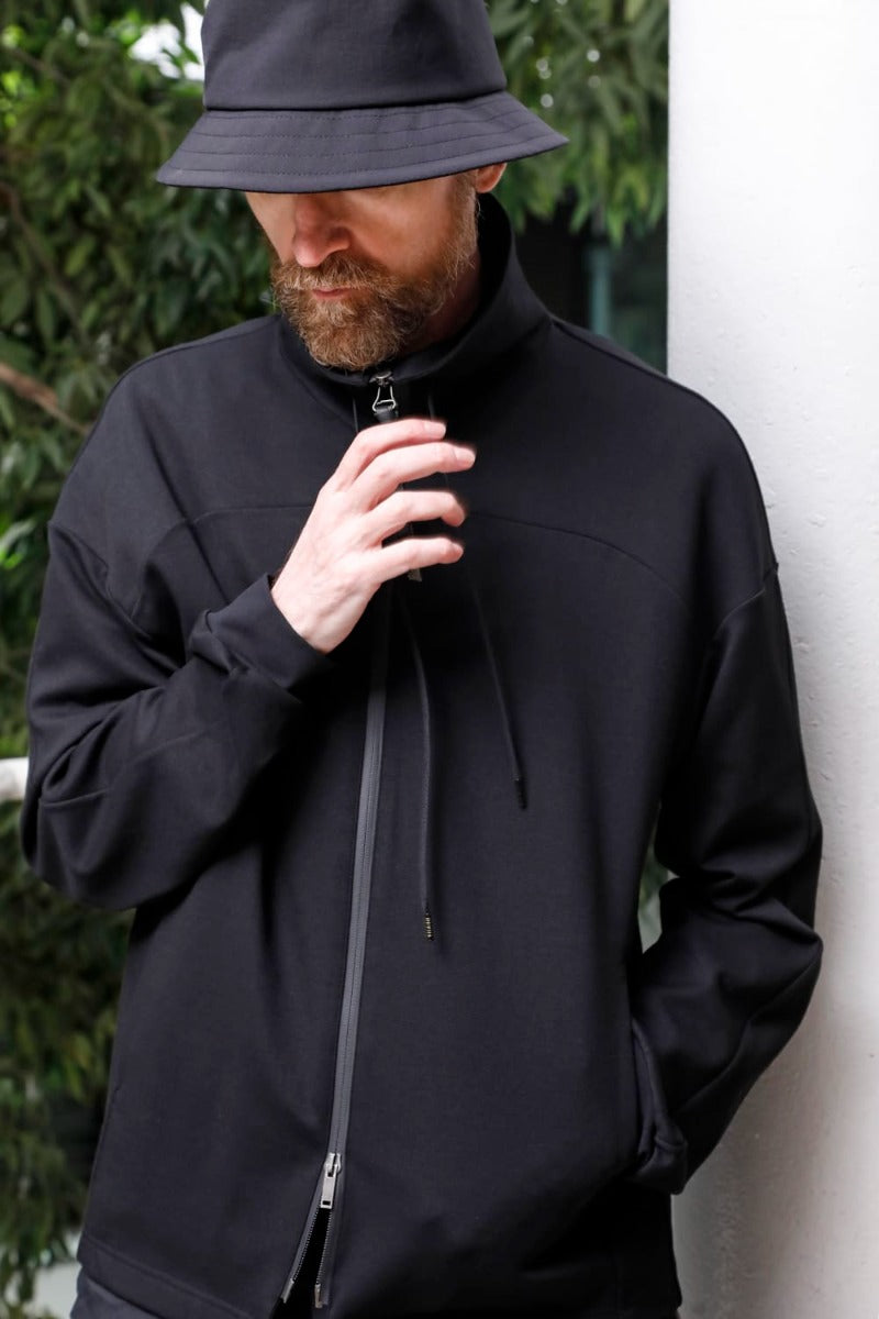 ハイネック トラックジャケット ストレッチ ヴィスコース