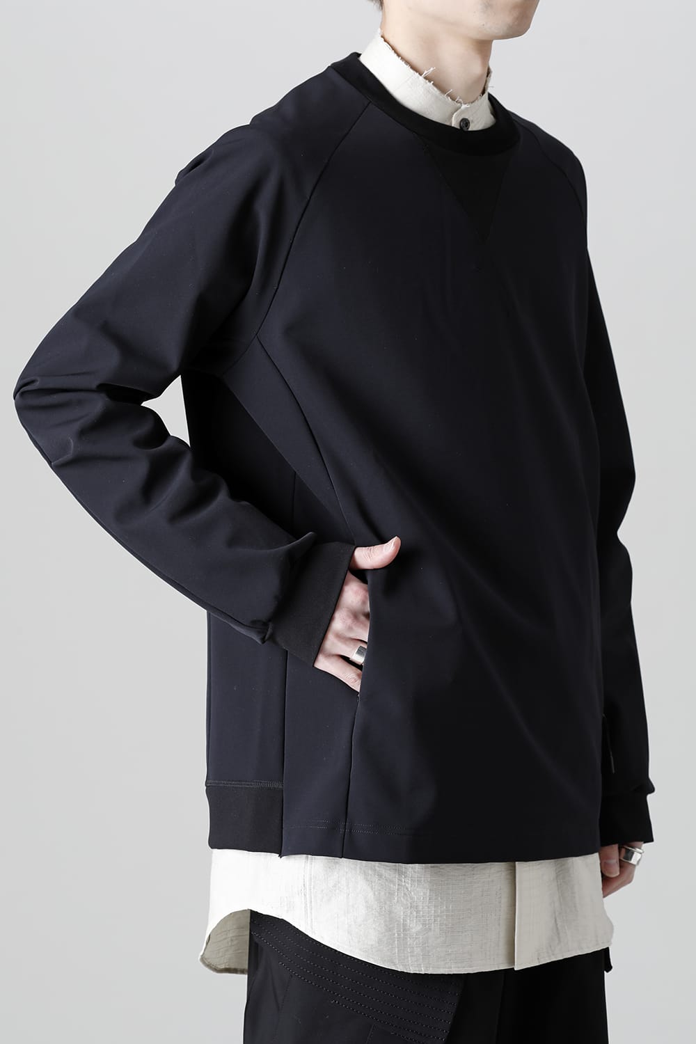 Long sleeve merino wool jersey bonding