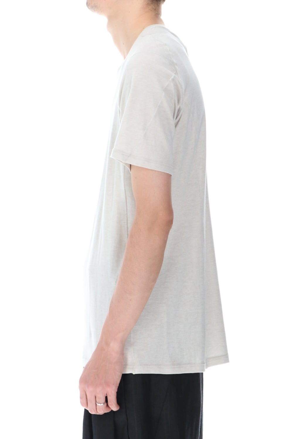 Short sleeve cotton / silk jersey White Gray