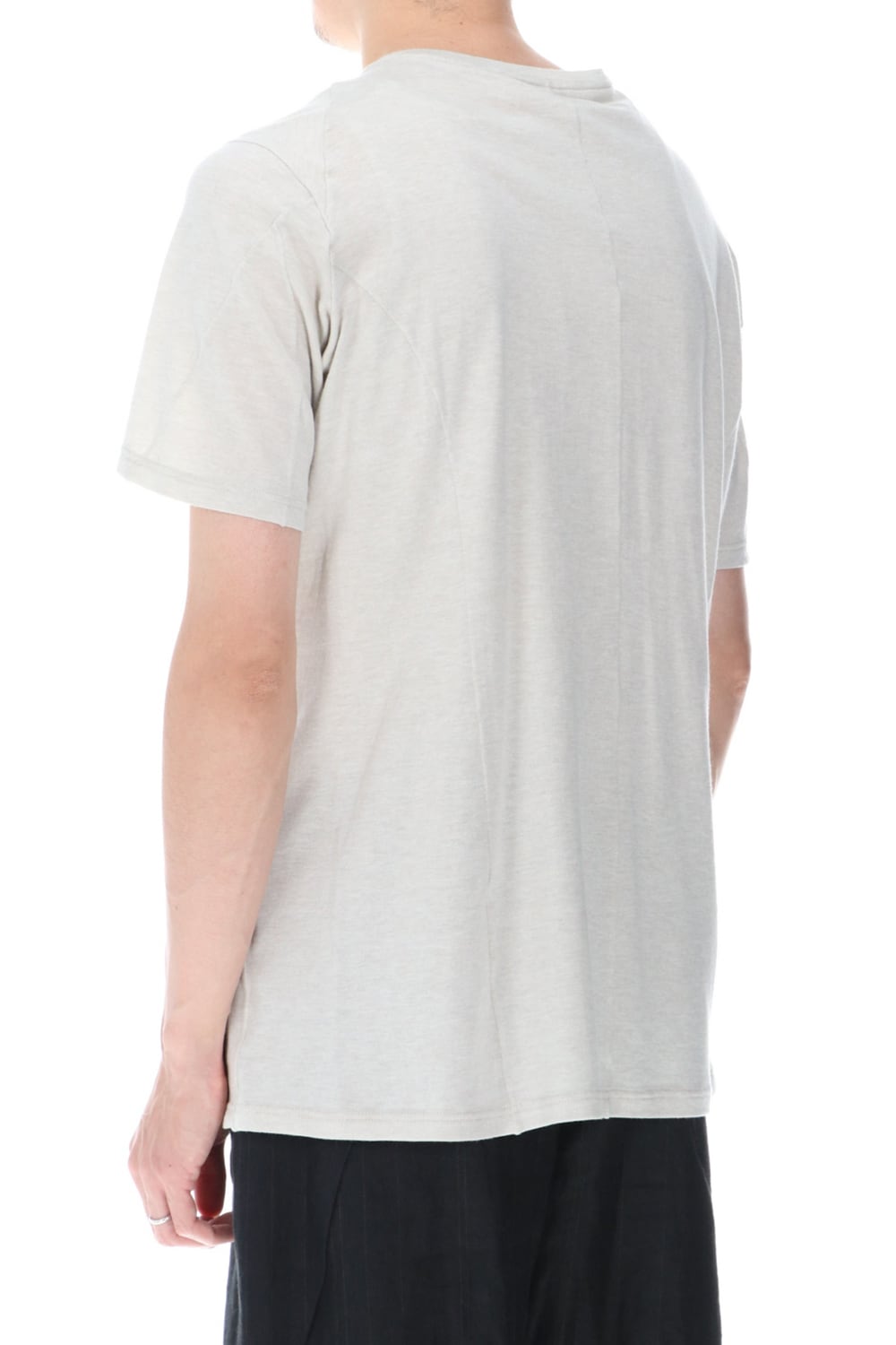 Short sleeve cotton / silk jersey White Gray