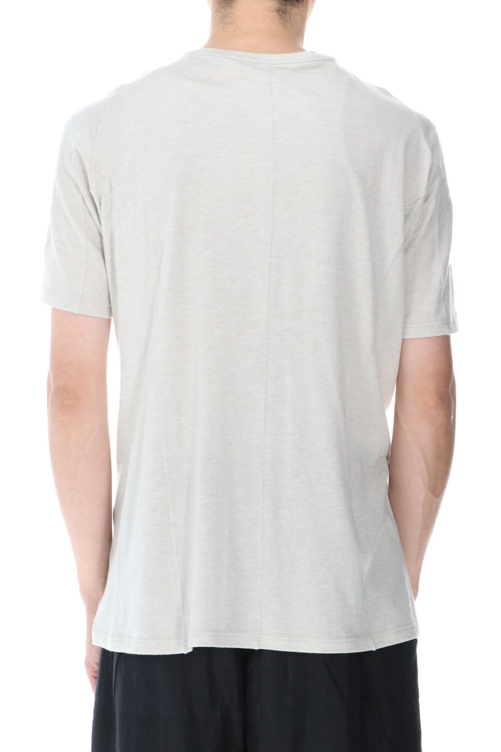 Short sleeve cotton / silk jersey White Gray