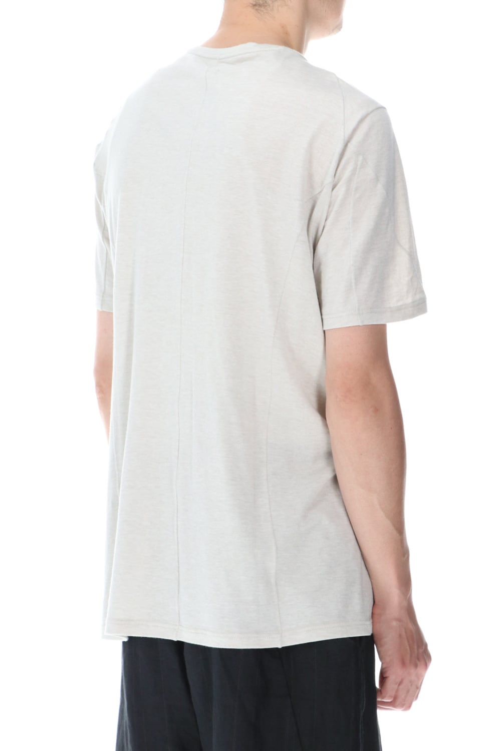 Short sleeve cotton / silk jersey White Gray