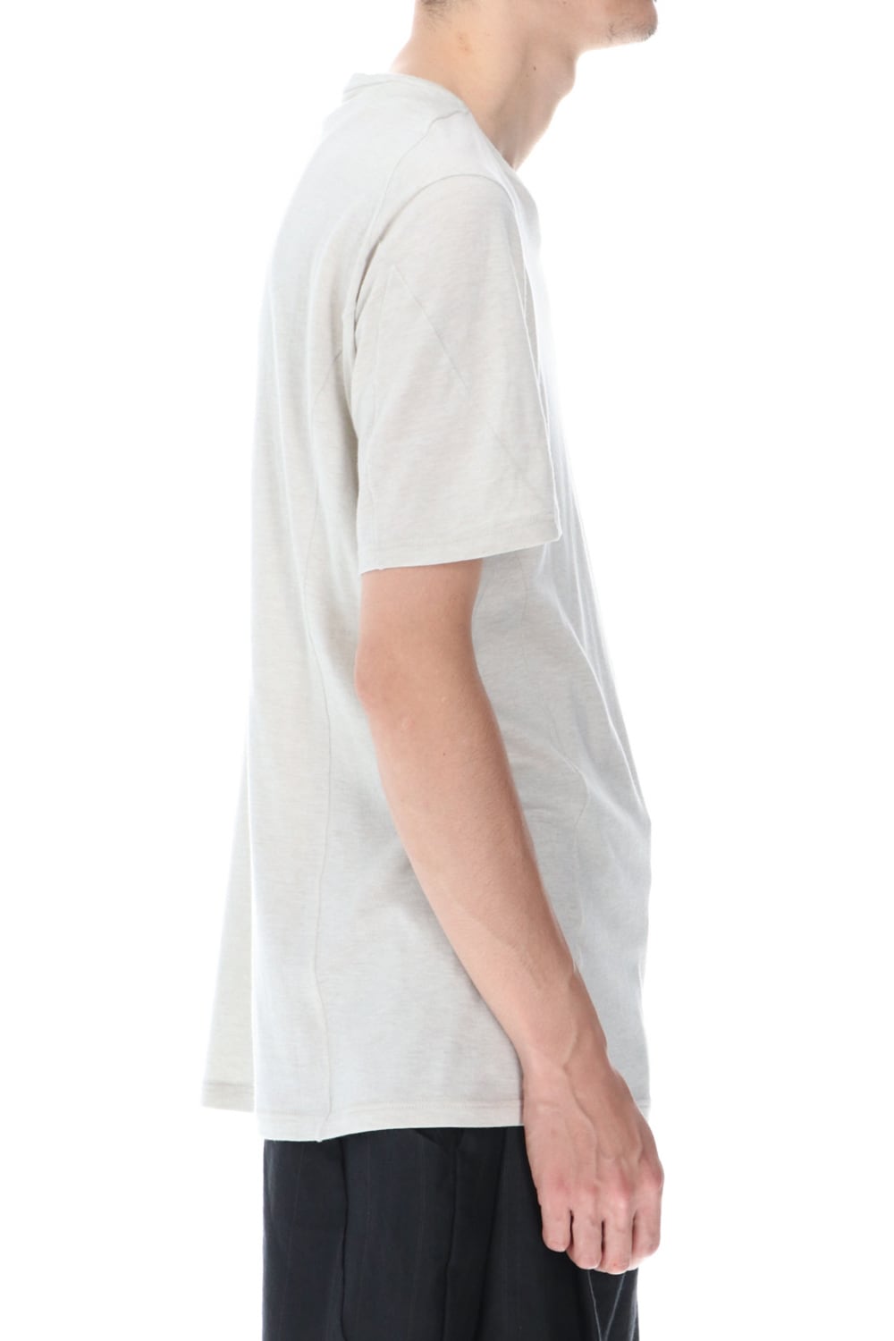 Short sleeve cotton / silk jersey White Gray