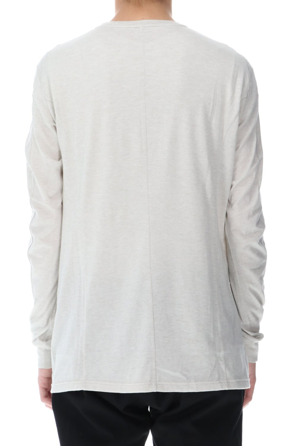 Long sleeve cotton / silk jersey White Gray