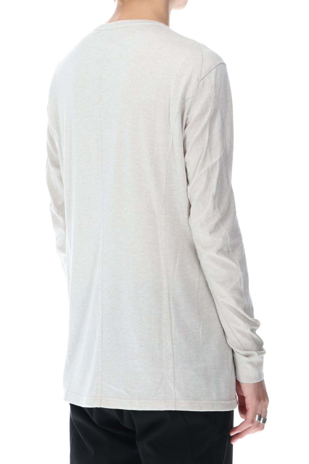 Long sleeve cotton / silk jersey White Gray