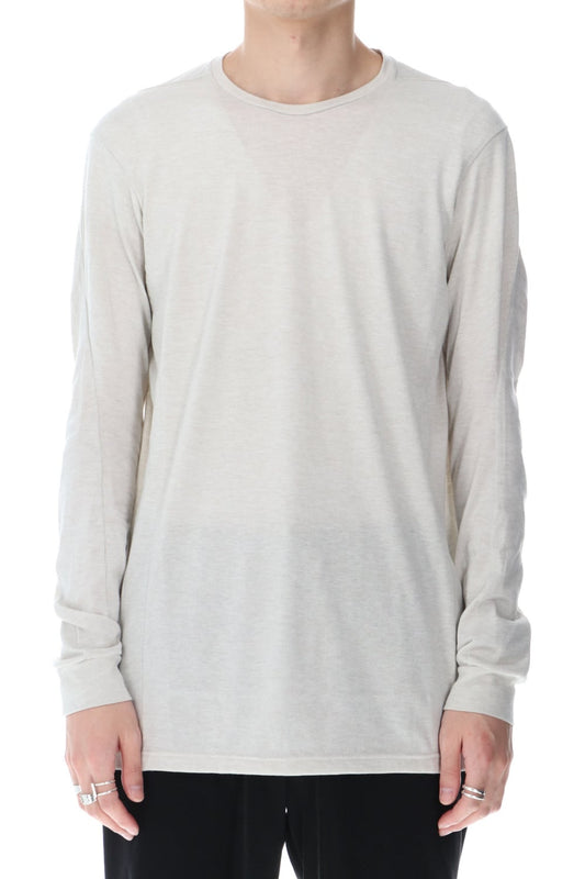 Long sleeve cotton / silk jersey White Gray