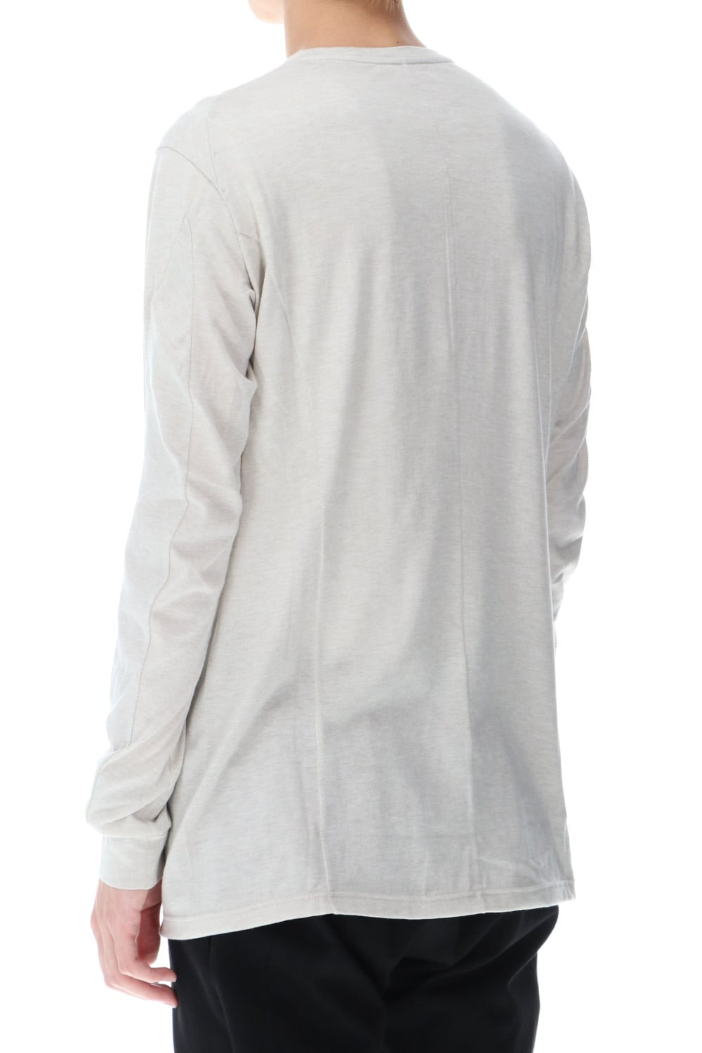 Long sleeve cotton / silk jersey White Gray