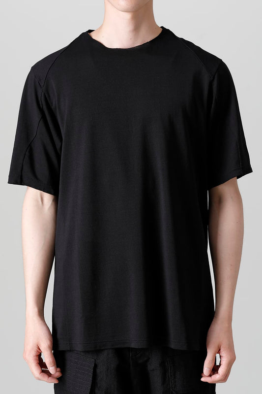 Short sleeve japanese paper jersey charcoal dyed  Black